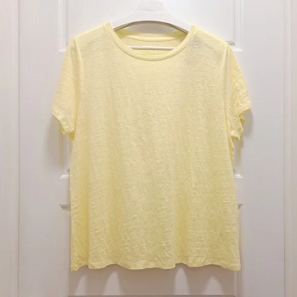 Eileen Fisher Linen Jersey Crew Neck Short Sleeve Tee Shirt Size Large - Picture 2 of 10